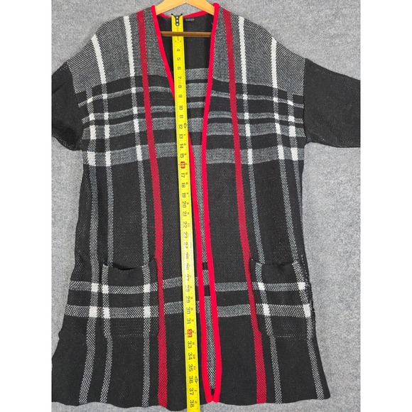 Madison Lilly Plaid Long Cardigan Women Open Front NO TAG SHOWN FITS AS XL - Picture 4 of 8